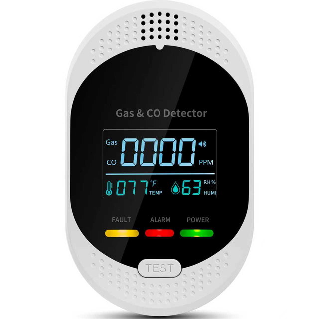 Plug-in 4 in 1 Temperature, Humidity, Gas and Carbon Monoxide Detector